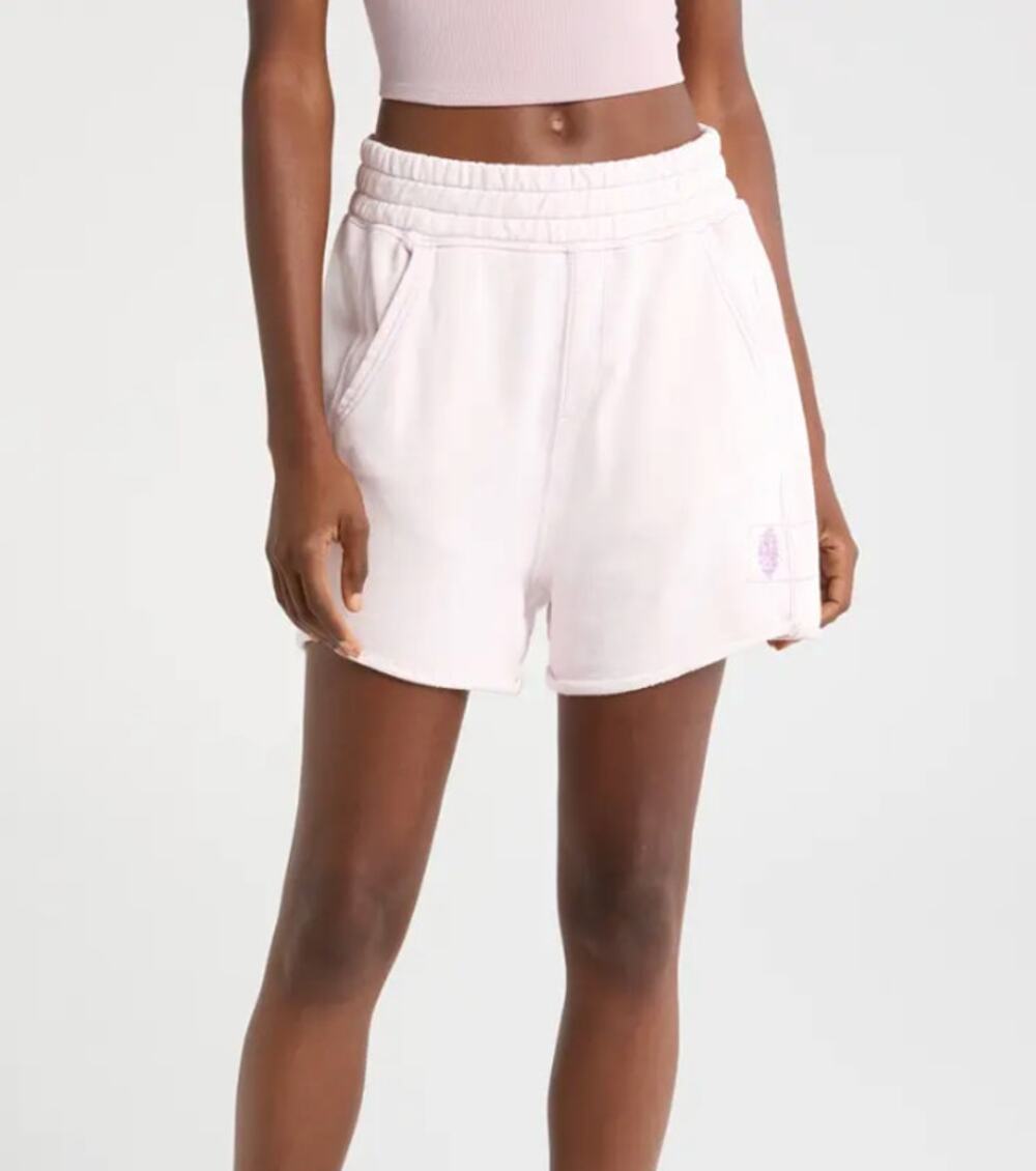 Free People FP Movement All Star Sweat Shorts Small White Raw Hem